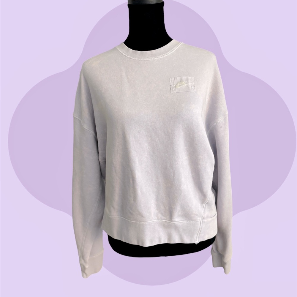 Nike cropped lavender tie dye sweatshirt.